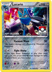 Lucario 63/124 Reverse Holo 2nd Place League Stamp Promo - 2016 Pokemon League